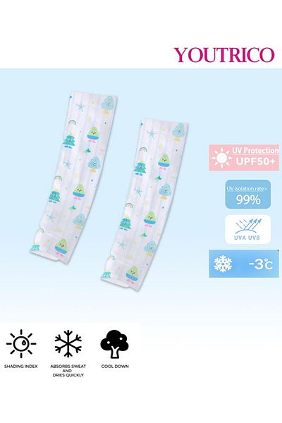 Youtrico Kids' Ice Sleeves SPF50+ High Protection UV-Blocking Cooling Arm Covers for Sports