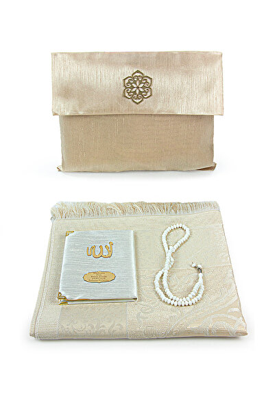 İhvan Şantuk Kumaş Kaplı Yasin Kitabı - Çanta Boy - Isme Özel Plakalı - Seccadeli - Tesbihli - Keseli - Go