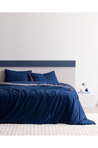 Madame Coco Allure King Size 100% Cotton Duvet Cover - Navy Blue