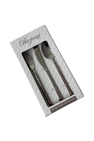 Preziosa 18-piece silver stainless steel cutlery set Preziosa Home