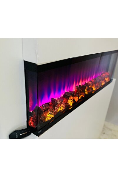 Esha Home Elektrikli Dekoratif Yapay Şömine Bluetooht Sabit Çıtırtı 110X35 X2...