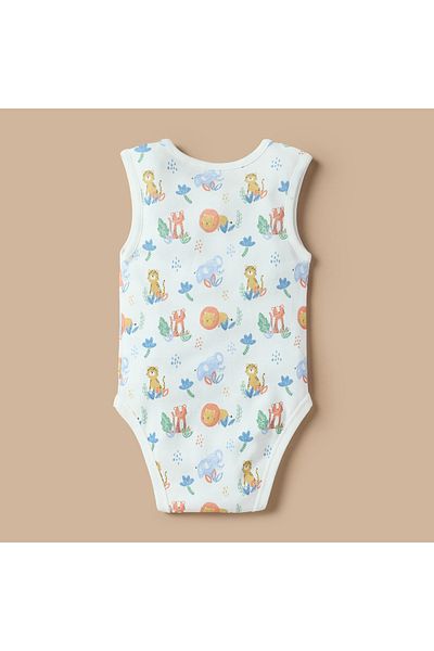 Juniors All-Over Print Sleeveless Bodysuit