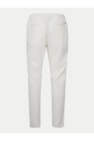 Solid Pantaloni din material textil pentru bărbați 21107170 Alb