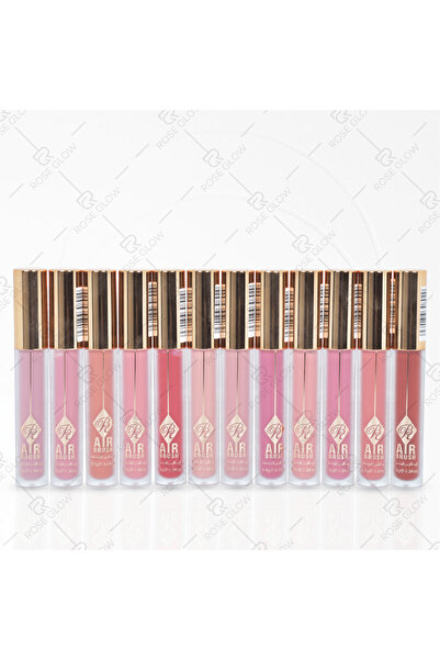 roseberry مجموعة جلوسات "air Brush" (12 لون) | ملمع شفاه بلمعة طبيعية وتأثير ...
