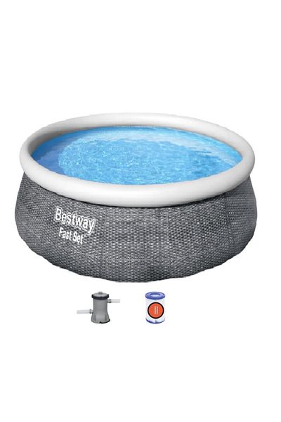 BESTWAY مجموعة حمام سباحة سريعة + مضخة فلتر 396 × 84 سم 26-57376