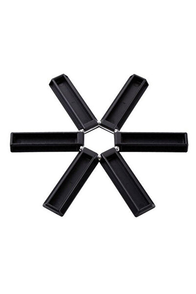 zola Foldable hot pot stand, 200°C resistant, 19x1 cm, black