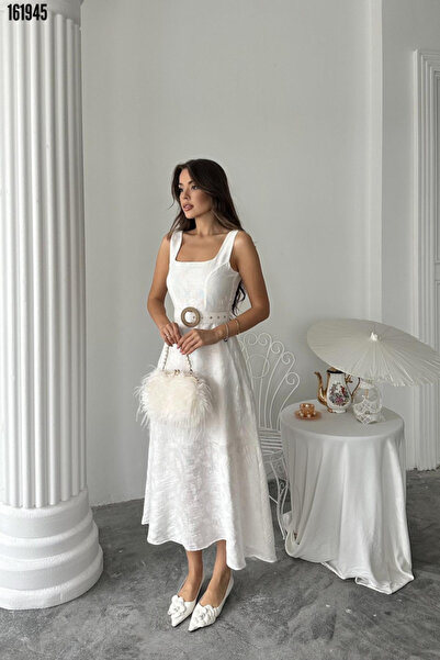 Modayakamoz Kadın Kalın Askılı Kuplu Uzun Elbise