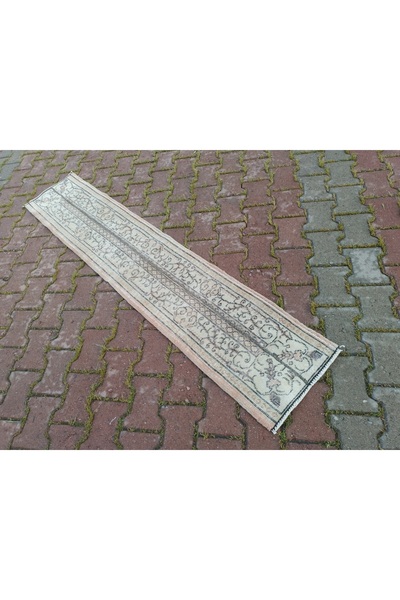 ŞAHMERDANOĞLU Şahmerdanoğlu 40 x 200 Cm El Dokuması Kısa Yolluk Halı, Yayla E...