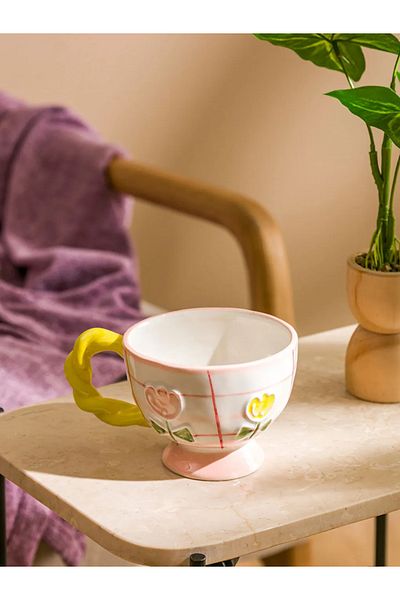 LC Waikiki Lcw Home Mixed Flower Printed Porcelain Mug 400 ml