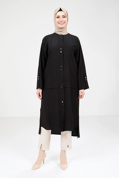 Beyza Μαύρο Wear and Go με κουμπωτά 9239