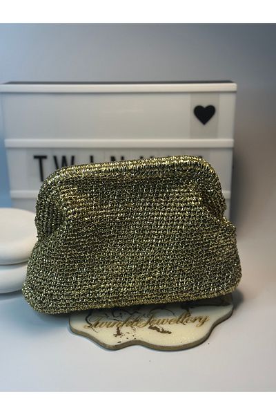 Twinkle Jewellery Handmade Scholarship Gold Clutch Bag