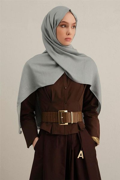 Armine Logo Bordered Cotton Silk Shawl 24