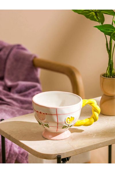 LC Waikiki Lcw Home Mixed Flower Printed Porcelain Mug 400 ml