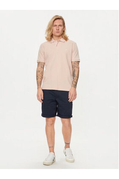 Solid Men's material shorts 21200395 Navy blue
