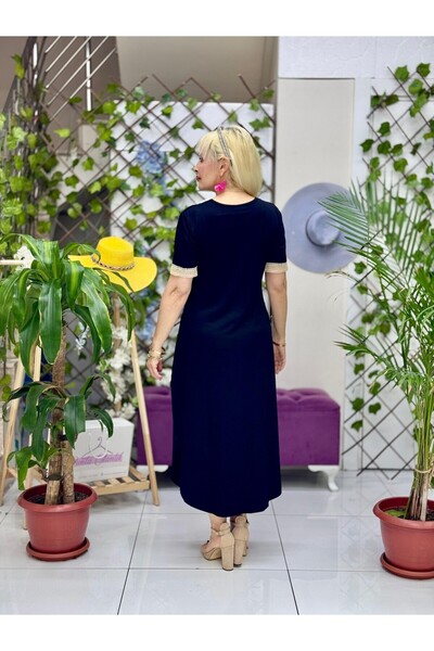 Punta Otantik MS3106 Φόρεμα από χτενισμένο βαμβακερό ύφασμα μαύρο