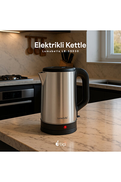 Liçi Paslanmaz Çelik Kettle Su Isıtıcısı 2,5L 1500W Lumabella LB-59030