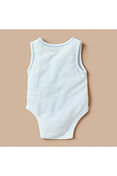 giggles Embroidered Sleeveless Bodysuit With Button Closure
