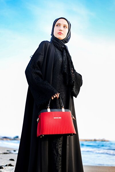 HARİKA WEAR Siyah Dantelli Abaya Ferace