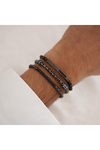 ALTINTAŞ KUYUMCULUK İnce Siyah Piton Altın Bileklik