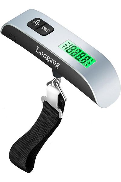 Primo Plus LCD Display Portable Digital Luggage Weighing Scale Black/Silver