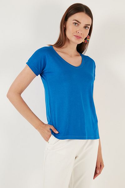 Lela V-Neck Relaxed Fit Slit Detailed 2'Li Package Blouse Bluz 5862000S2