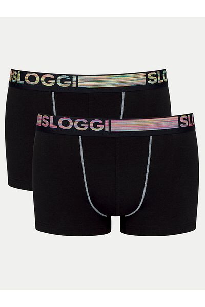 SLOGGI Set bărbătesc de 2 perechi de boxeri 10218485 Negru