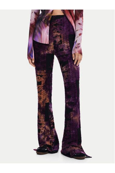 Desigual Women's Fabric Trousers 24WWPK05 Purple