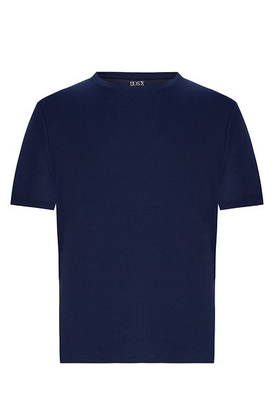 DOSXX Safe O-Neck T-Shirt 100% Cotton Ribbed Short Sleeve Men's Tshirt