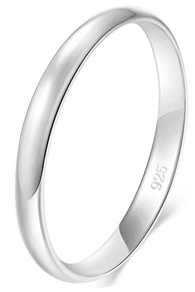 Takı Dükkanı 2 Mm Bombeli Kadın Erkek Gümüş Alyans Söz Nişan Yüzüğü Wr85-1