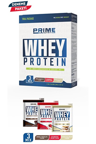 Prime Nutrition Whey Protein Sachet 3 Saşe x 33 gram Mix - Deneme Paket - Whe...
