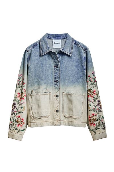 Desigual Jachetă din denim pentru femei 25SWED06 albastră