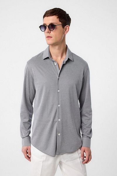 Antioch Gray Slim Fit Men's Shirt
