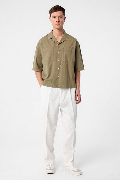Antioch Khaki Relax Fit Short Men's Shirt