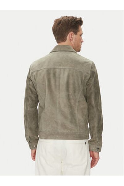 Serge Pariente Men's Leather Jacket CRED SUEDE Gray