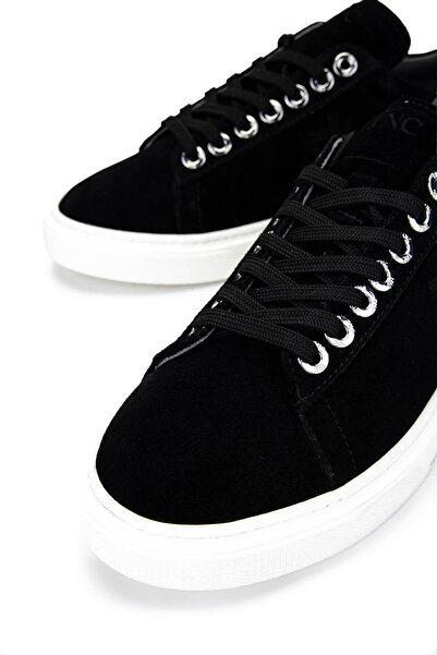 Tamer Tanca Erkek Hakiki Deri Siyah Süet Sneakers & Spor Ayakkabı