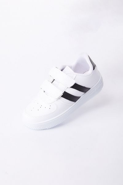 TOFİSA Girl's White White Black Velcro Sports Shoes - 27088