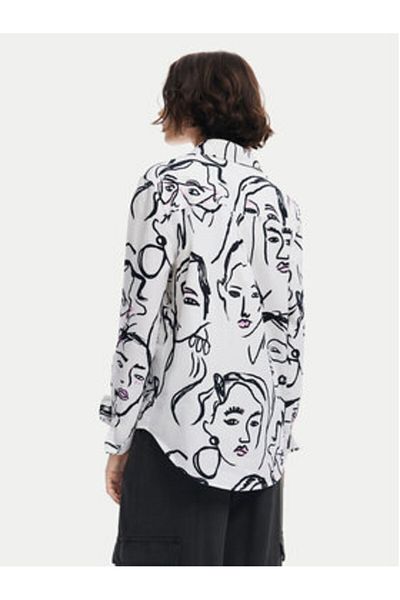 Desigual Cămașă de damă 24WWCW34 Albă