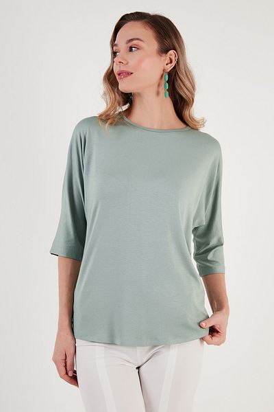 Lela Standard Fit Crew Neck Three Quarter Sleeve 2 Pack Blouse Bluz 5861416Ys2