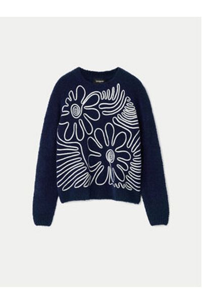 Desigual Pulover de damă 24WWJF68 Bleumarin