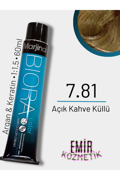 Marjinal Biora Saç Boyası - 7.81 Açık Kahve Küllü