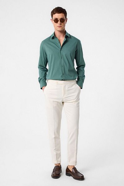 Antioch Green Slim Fit Men's Shirt