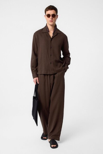 Antioch Brown Textured Men's Shirt