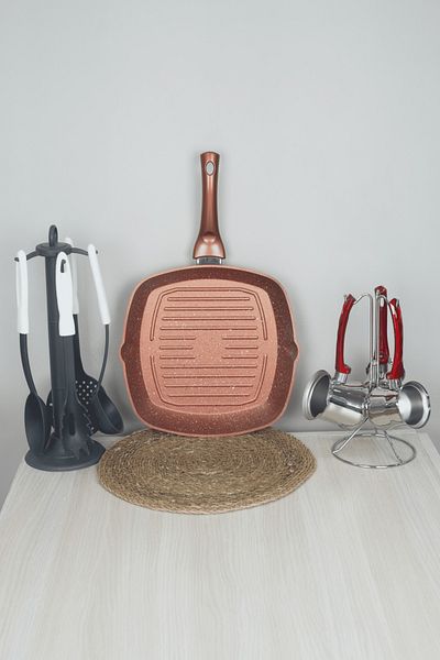 Bonera Granite Grill Grill Pan 28 cm -Copper