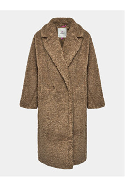 Deha Palton din piele de oaie pentru femei D93551 maro