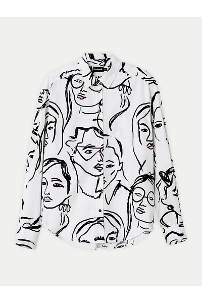 Desigual Cămașă de damă 24WWCW34 Albă
