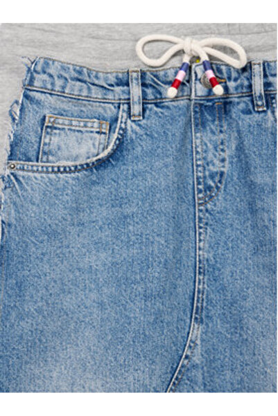 Desigual Fustă din denim pentru femei 24WWFD06 albastră