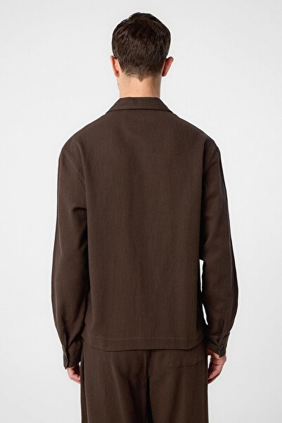 Antioch Brown Textured Men's Shirt