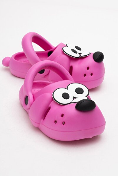 İncim Doggy Fuşya Köpek Figürlü Sevimli Günlük Bahçe Sahil Plaj Kreş Unisex Çocuk Terlik&Sandalet