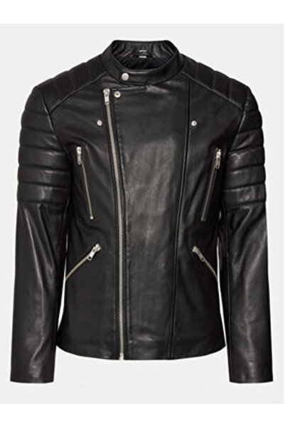 Serge Pariente Geacă de piele bărbătească GLADIATOR neagră