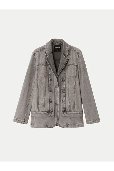 Desigual Women's Denim Shirt 24WWED42 Gray